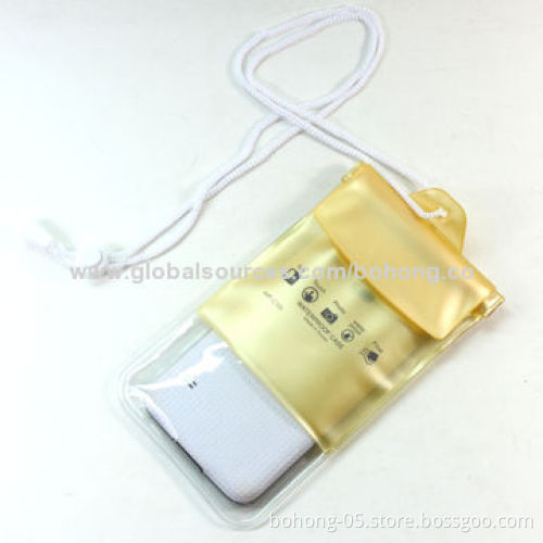 Universal Waterproof Bag, Made of PVC Material, Magic Sticker Fix Phone with Pull Rope